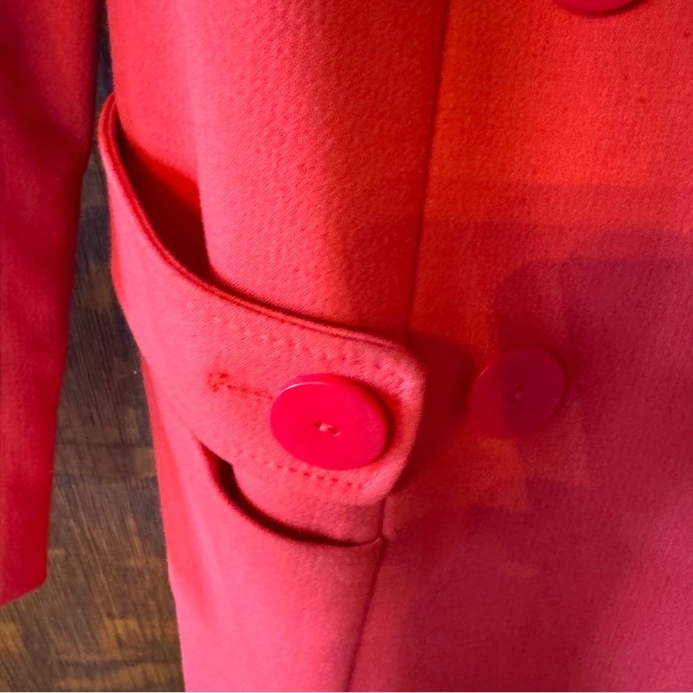 Stunning Deep Coral Forenza Double-Breasted Coat, size XS - Picture 5 of 8